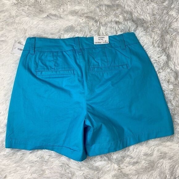 Crown & Ivy Women's Caroline Classic Shorts Blue Size 2 - Picture 3 of 3